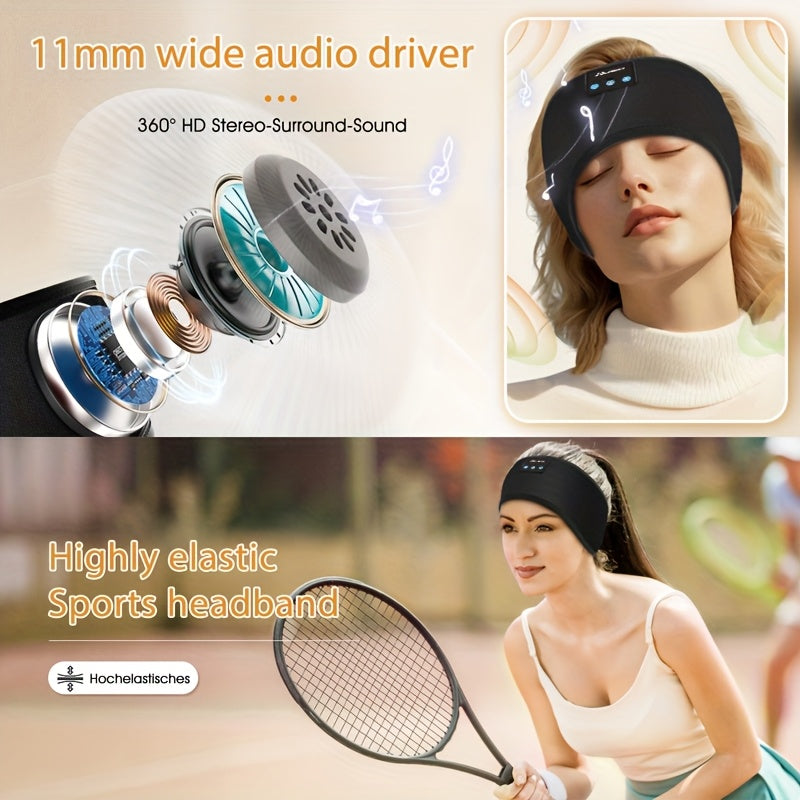 ShadowWave Sleep Audio Headband Speaker beanie – Next Level Wireless Music Mask for Rest, Travel & Training