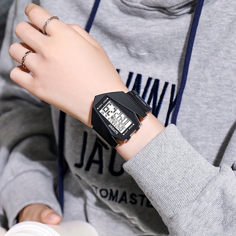 Digital Sports Watch Next Level Horizon Timepiece – Black & White Silicone Strap with Date Display