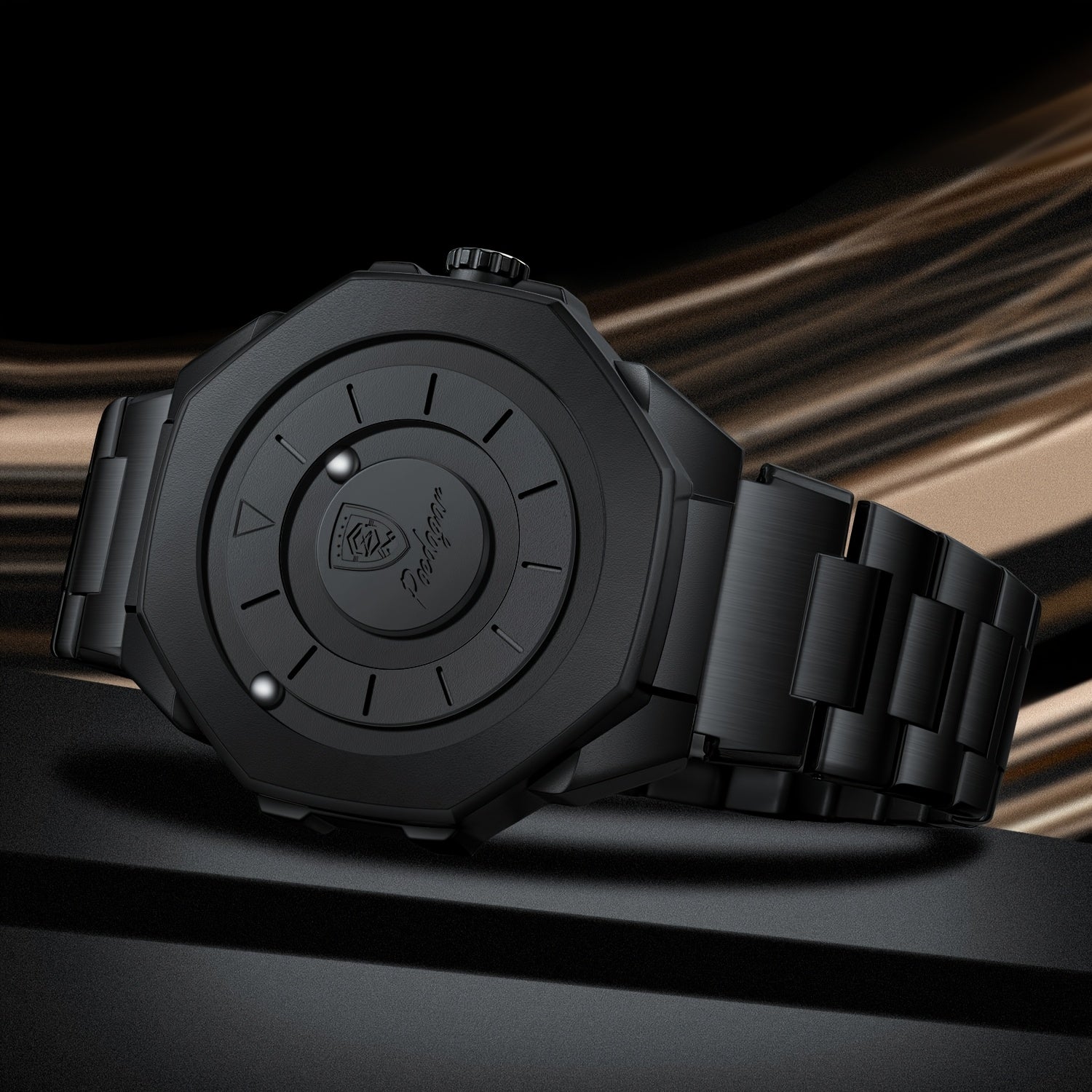 Men’s Quartz Future Magnetic Watch– Stainless Steel Underworld Time Peace Watch Band with Magnetic Back & Alloy Case