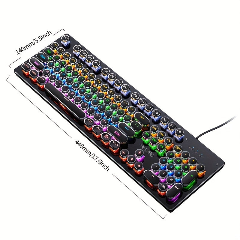 Illuminated Mechanical Punk Keyboard – Wired USB Gaming & Office Companion