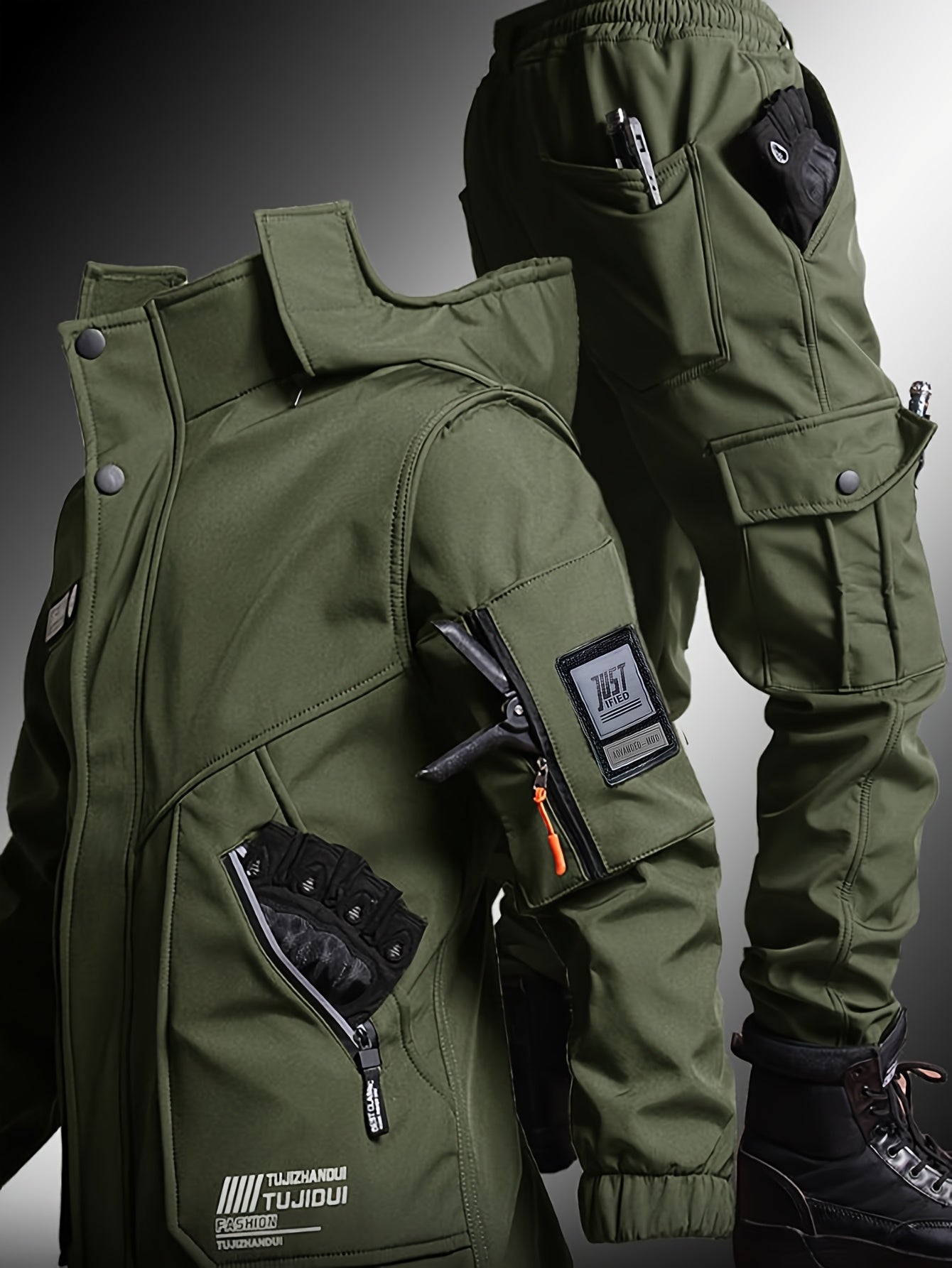 Urban Frost Warrior Tactical Set – Hooded Winter Jacket & Utility Pants