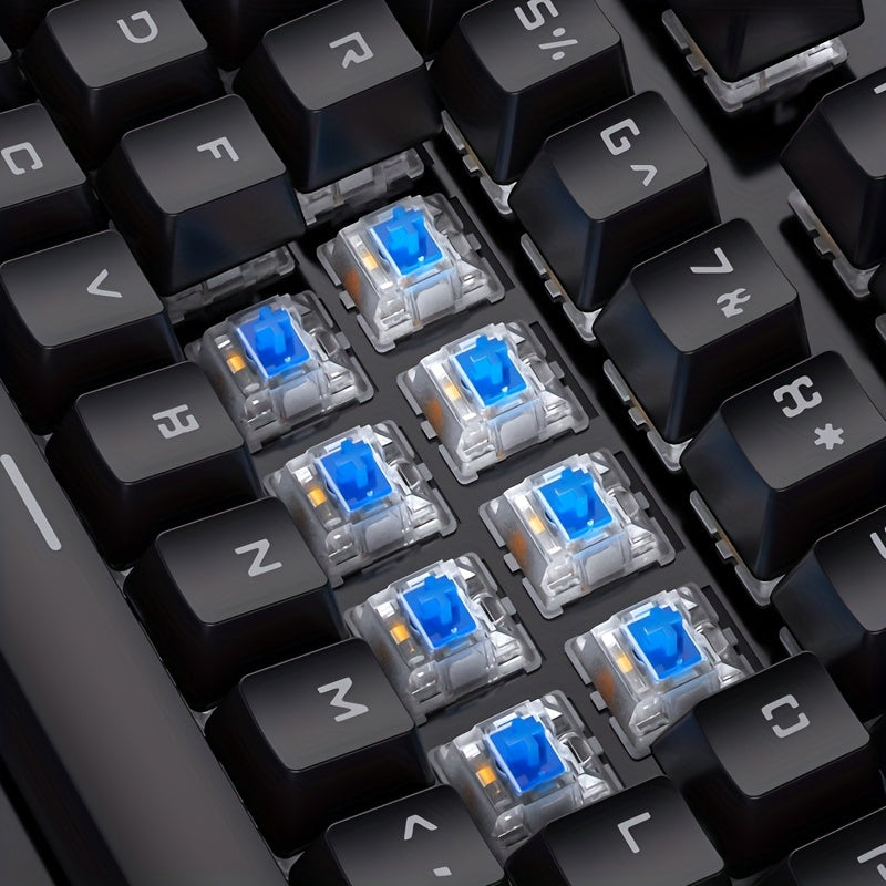 Illuminated Mechanical Punk Keyboard – Wired USB Gaming & Office Companion