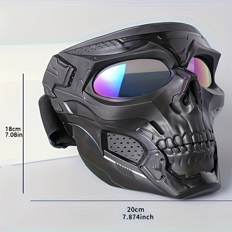 Skull Style Costume Mask Durable Adjustable Festival Cosplay Mask for Parties Events and Creative Costumes by CyberTribe
