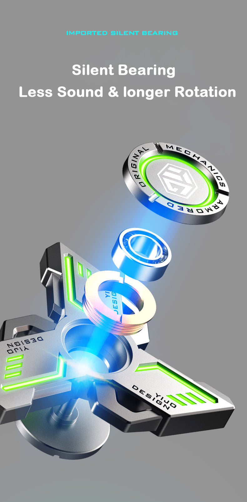 Luminous Cyber Spinner – Neon Purple Alloy Gyro for Focus & Flow