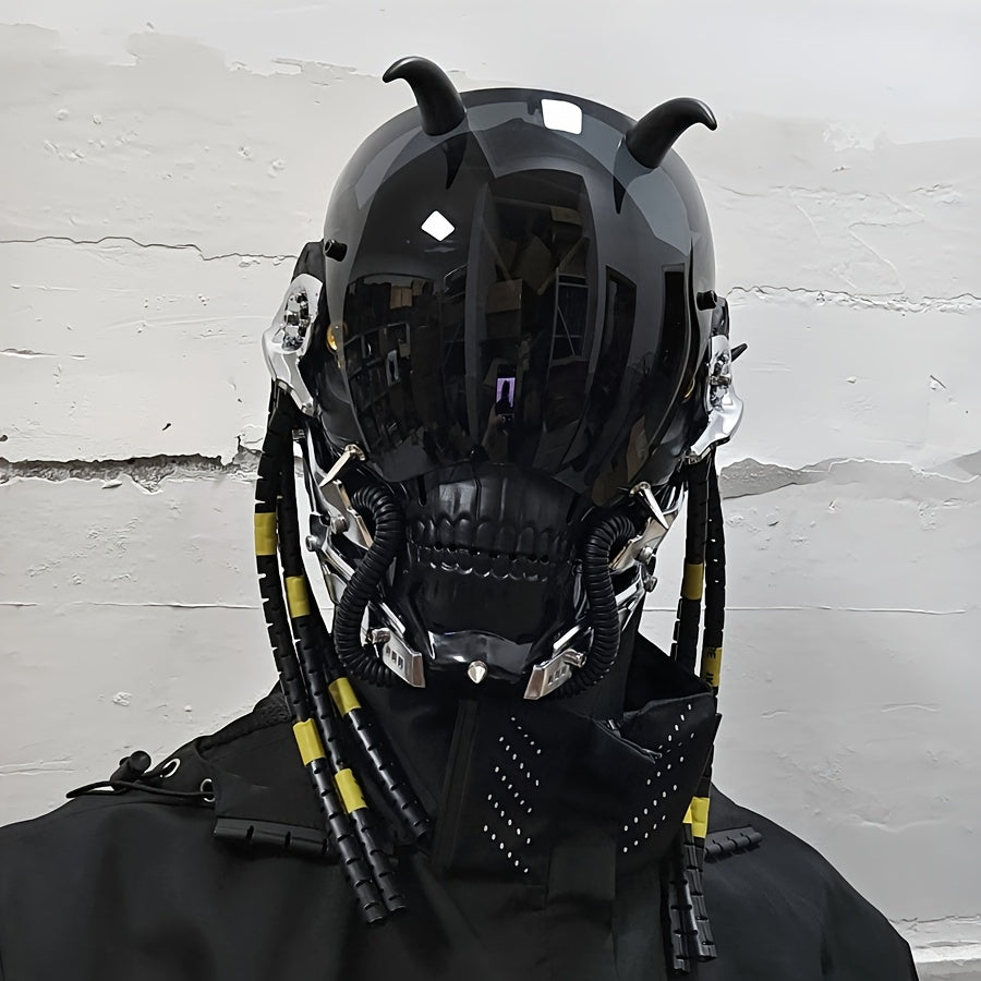 Cyberpunk LED Skull Mask Light Up Programmable Festival Cosplay Mask for Halloween Carnival Parties and Music Events by CyberTribe