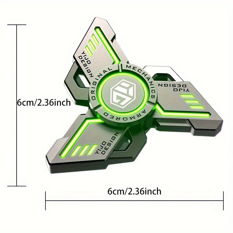 Luminous Cyber Spinner – Neon Purple Alloy Gyro for Focus & Flow