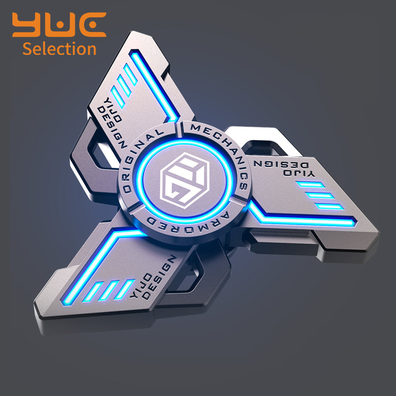 Luminous Cyber Spinner – Neon Purple Alloy Gyro for Focus & Flow