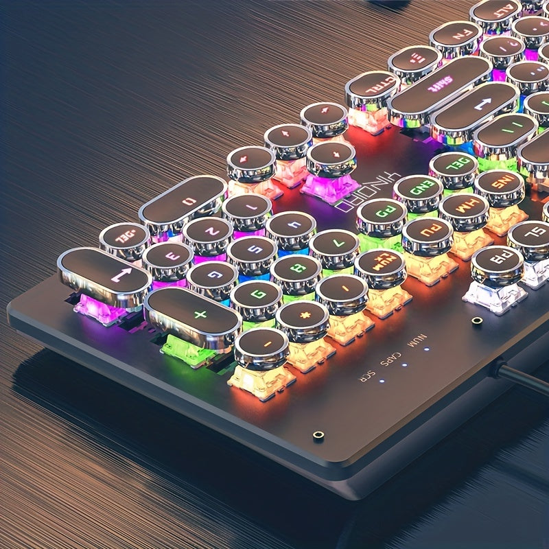 Illuminated Mechanical Punk Keyboard – Wired USB Gaming & Office Companion