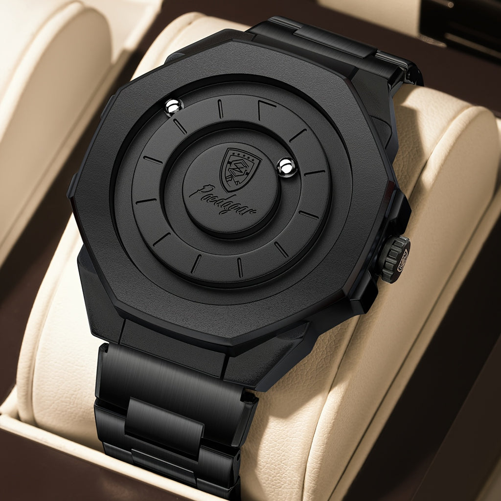 Men’s Quartz Future Magnetic Watch– Stainless Steel Underworld Time Peace Watch Band with Magnetic Back & Alloy Case