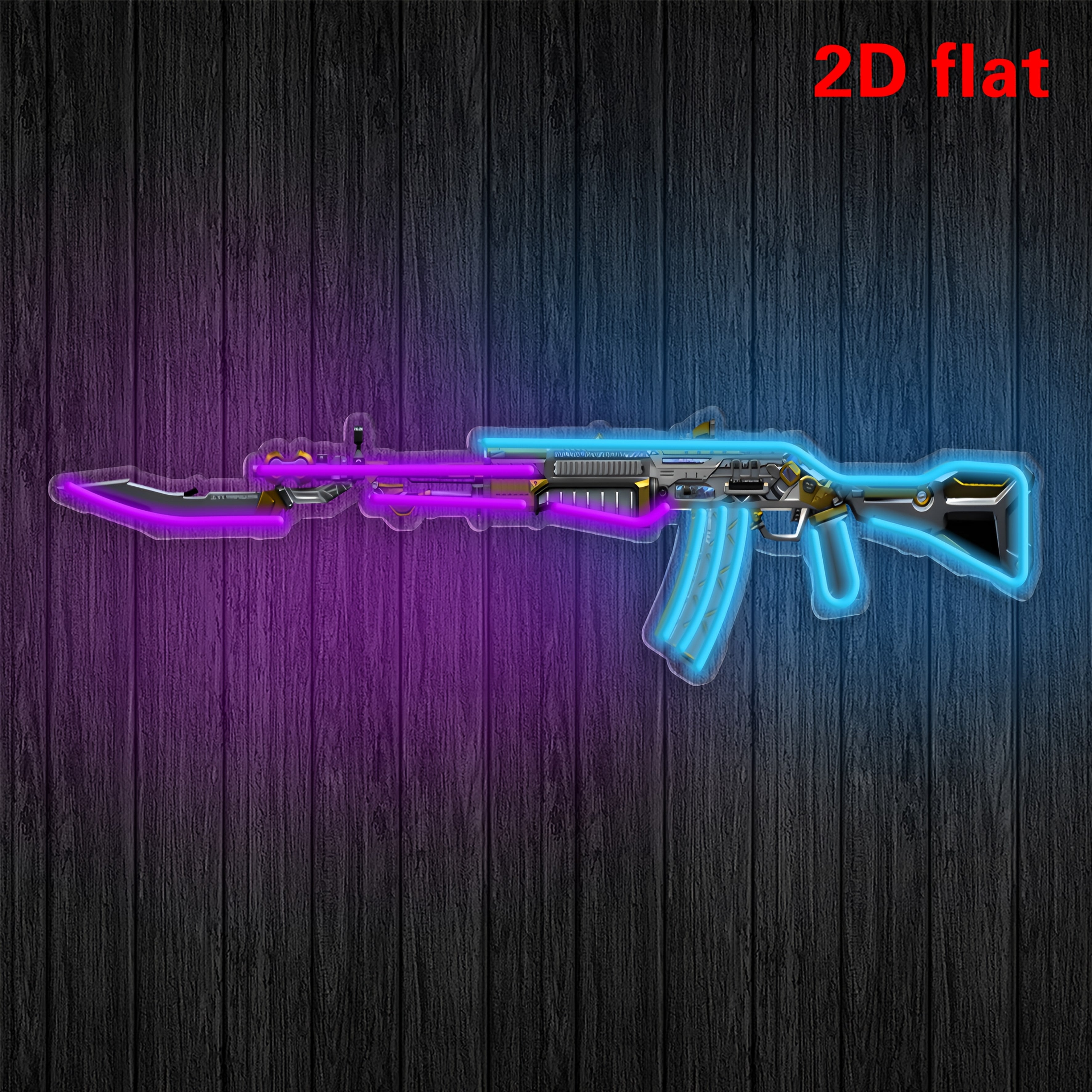 Neon Rifle Style LED Wall Light USB Powered Gaming Room Decor Adjustable Brightness Night Lamp for Bedrooms Game Rooms and Creative Spaces by CyberTribe