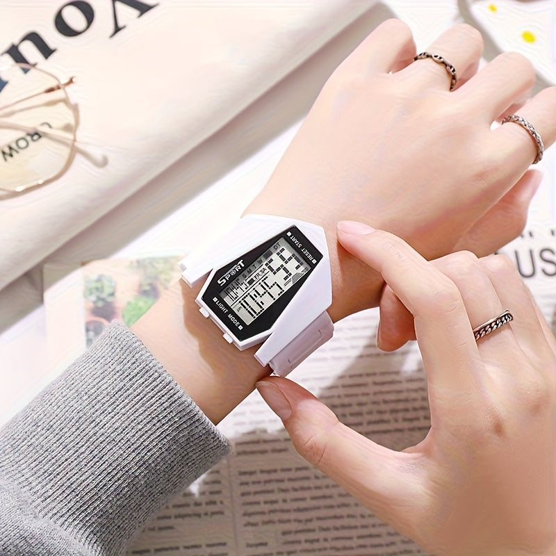 Digital Sports Watch Next Level Horizon Timepiece – Black & White Silicone Strap with Date Display