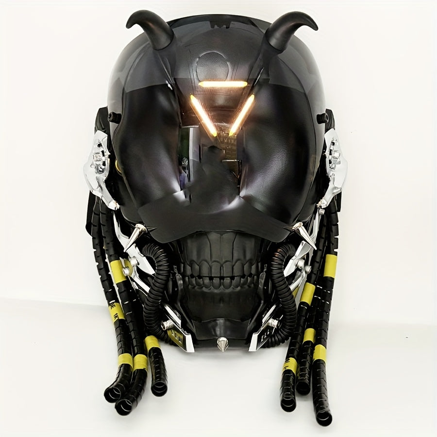 Cyberpunk LED Skull Mask Light Up Programmable Festival Cosplay Mask for Halloween Carnival Parties and Music Events by CyberTribe