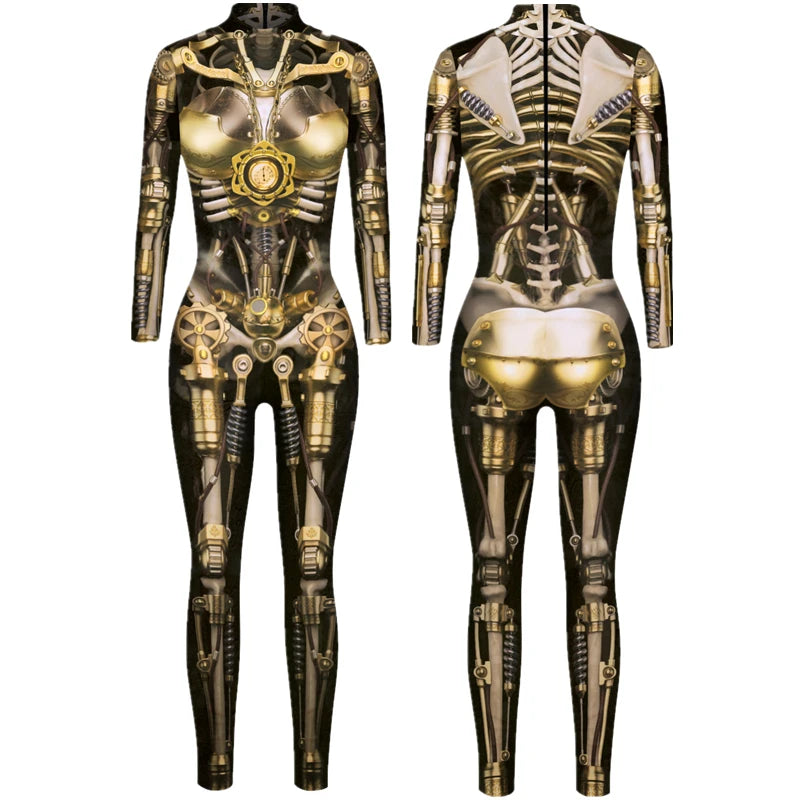 Cyberpunk Robot Punk Bodysuit Futuristic Cosplay Zentai Suit for Festivals Halloween Costumes and Sci Fi Fashion by CyberTribe