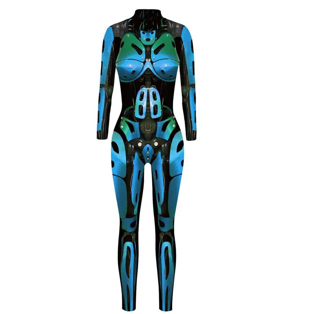 Cyberpunk Robot Punk Bodysuit Futuristic Cosplay Zentai Suit for Festivals Halloween Costumes and Sci Fi Fashion by CyberTribe