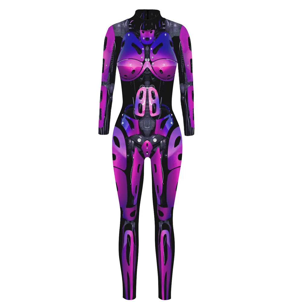 Cyberpunk Robot Punk Bodysuit Futuristic Cosplay Zentai Suit for Festivals Halloween Costumes and Sci Fi Fashion by CyberTribe