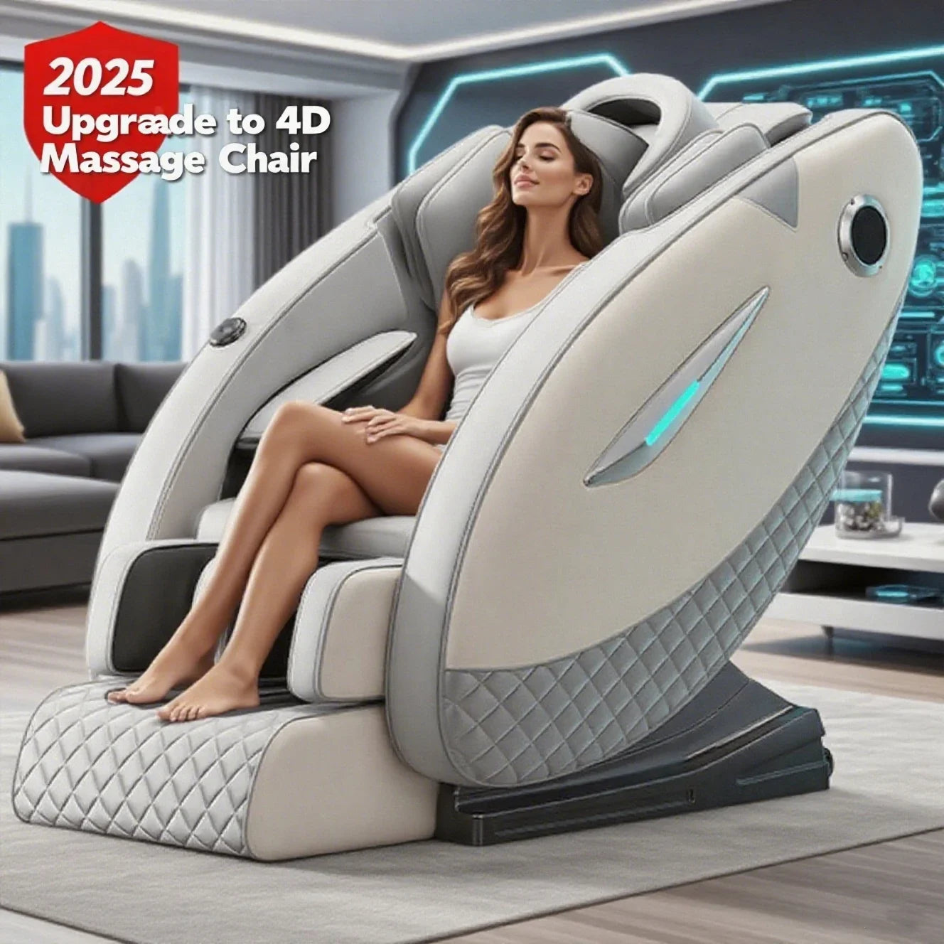 Full Body Massage Chair Zero Gravity SL Track Shiatsu Recliner with Bluetooth Speaker AI Control