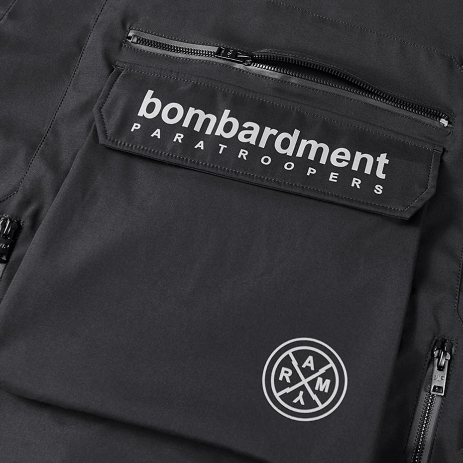 Techwear Cargo Bomber Jacket for Men Streetwear Hip Hop Punk Style Black MA1 Military Jacket