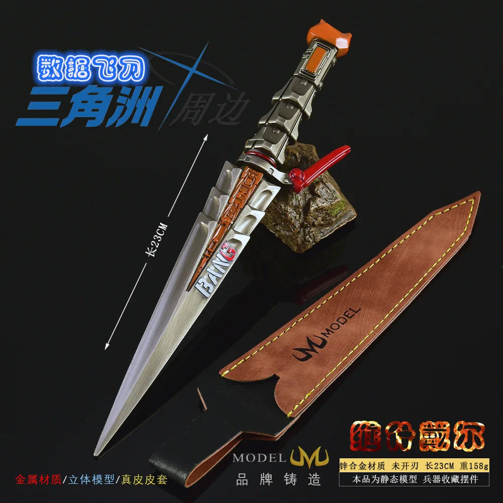 23CM Delta Force Chinese Game Peripheral Data Flying Knife Metal Craft Weapons Model Collectible Desk Ornament Creative Gift Toy