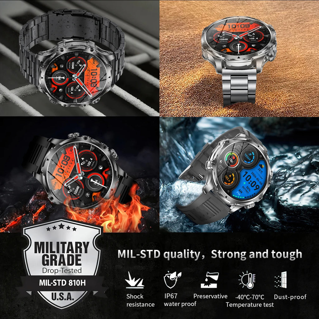 1.9 Inch Smart Watch for Men Bluetooth Calling 700 mAh Battery Fitness Tracker Waterproof Outdoor Sport Smartwatch for Android and iOS