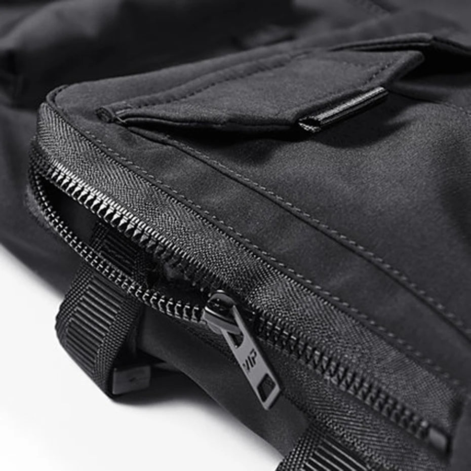 Techwear Cargo Bomber Jacket for Men Streetwear Hip Hop Punk Style Black MA1 Military Jacket