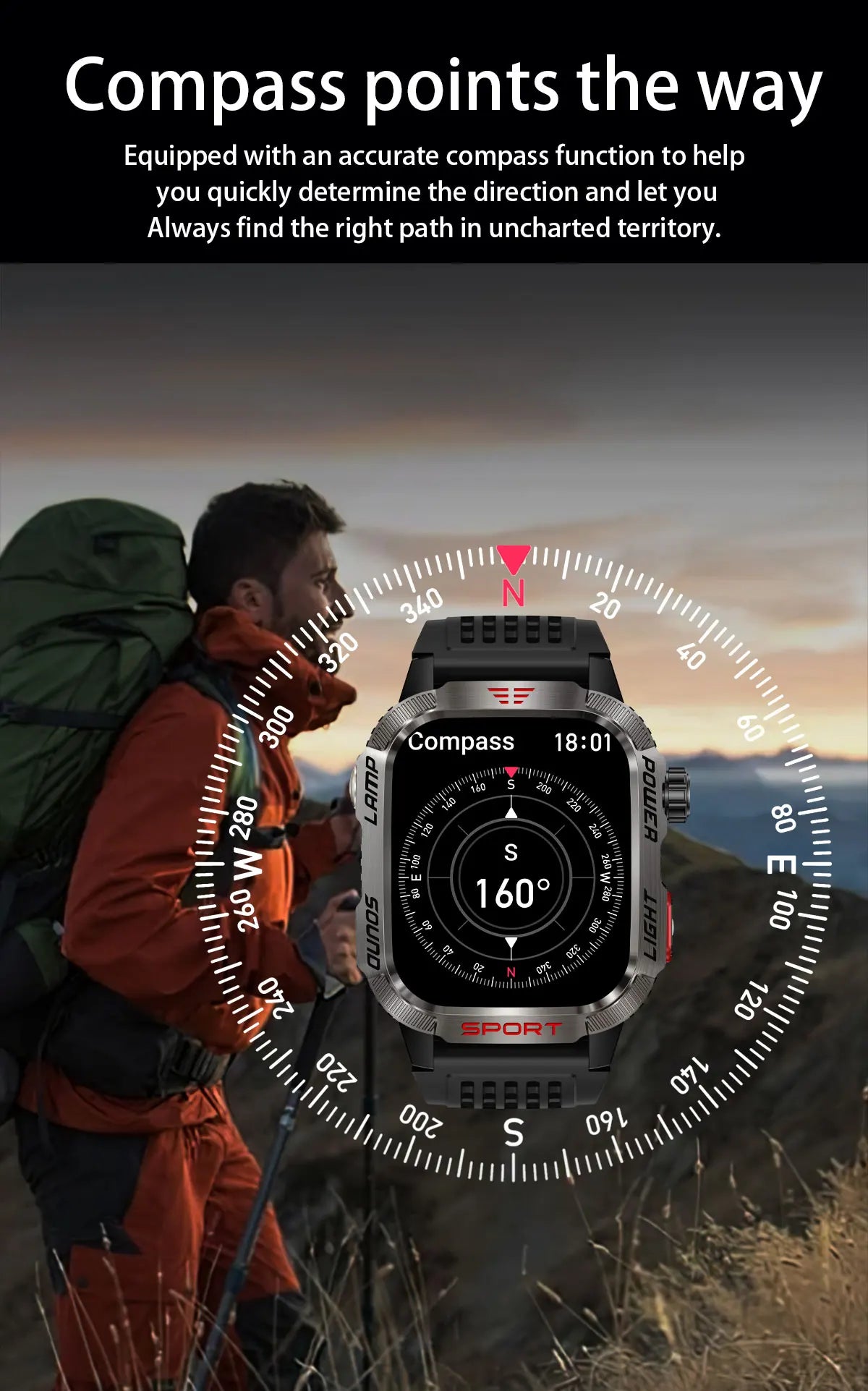 Military Outdoor Smart Watch for Men 600 mAh Battery Bluetooth Calling Fitness Tracker Blood Oxygen Monitor Waterproof Smartwatch for Android and iOS