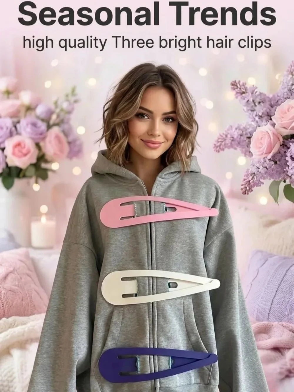 Womens Detachable Hoodie Clip Design Zip Up Sweatshirt Goth Grunge Cardigan Jacket Streetwear Fashion