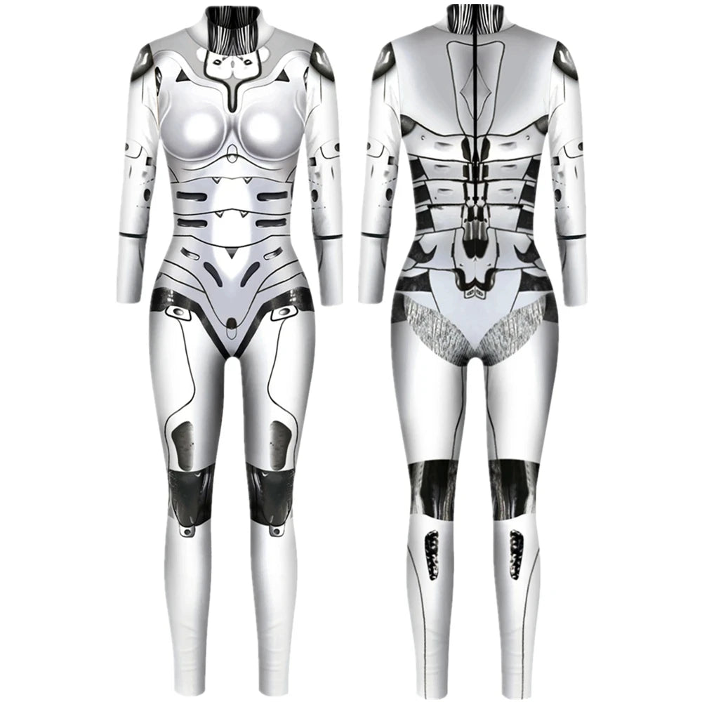 Cyberpunk Robot Punk Bodysuit Futuristic Cosplay Zentai Suit for Festivals Halloween Costumes and Sci Fi Fashion by CyberTribe