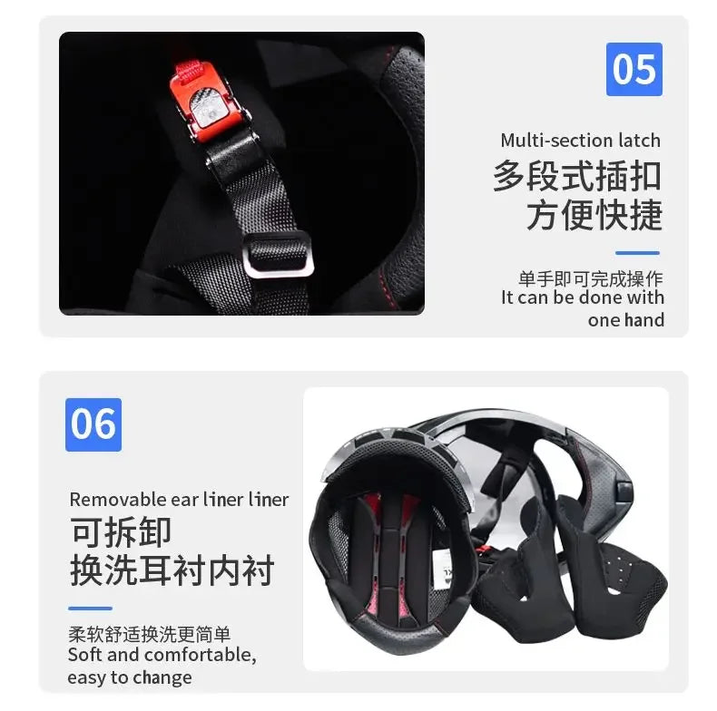 Bad Boy Flip Up Motorcycle Helmet Face Dual Visor Double Mirror Racing Helmet with Night Vision Lens for All Season Riding