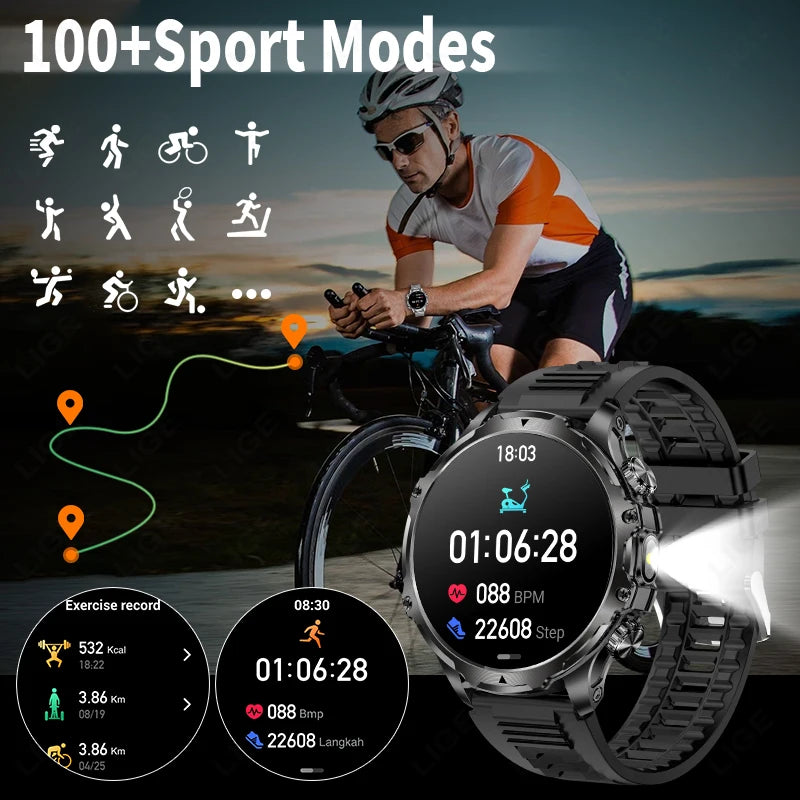 1.9 Inch Smart Watch for Men Bluetooth Calling 700 mAh Battery Fitness Tracker Waterproof Outdoor Sport Smartwatch for Android and iOS