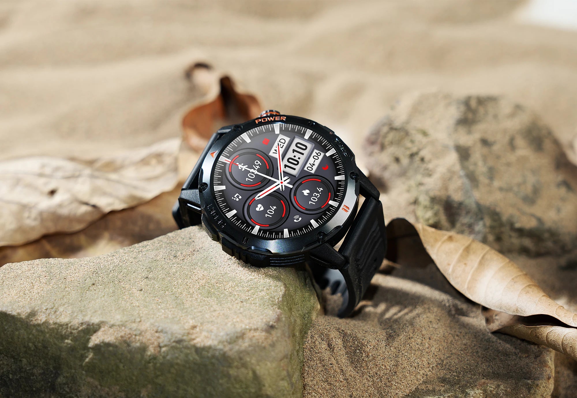 Tactical Outdoor Smart Watch with Flashlight Bluetooth Call Fitness Tracker for Android and iOS