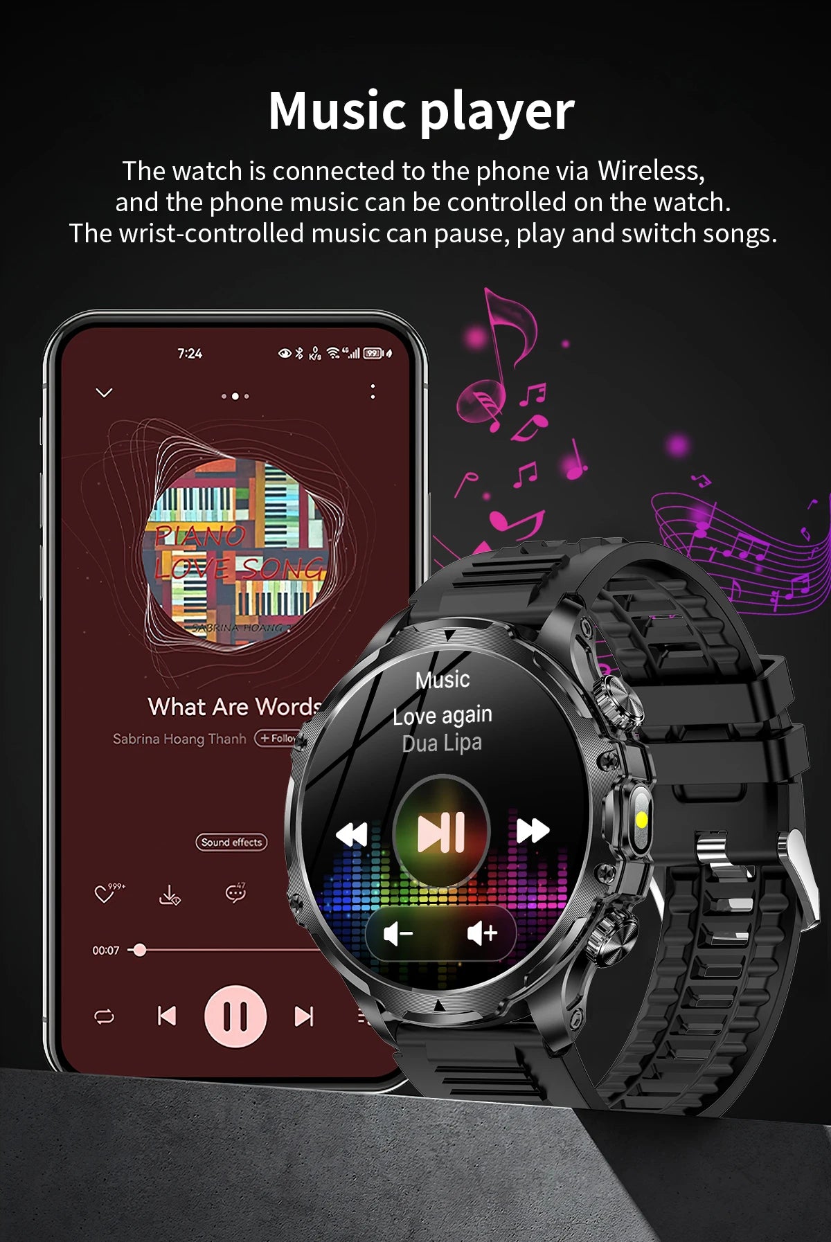 1.9 Inch Smart Watch for Men Bluetooth Calling 700 mAh Battery Fitness Tracker Waterproof Outdoor Sport Smartwatch for Android and iOS