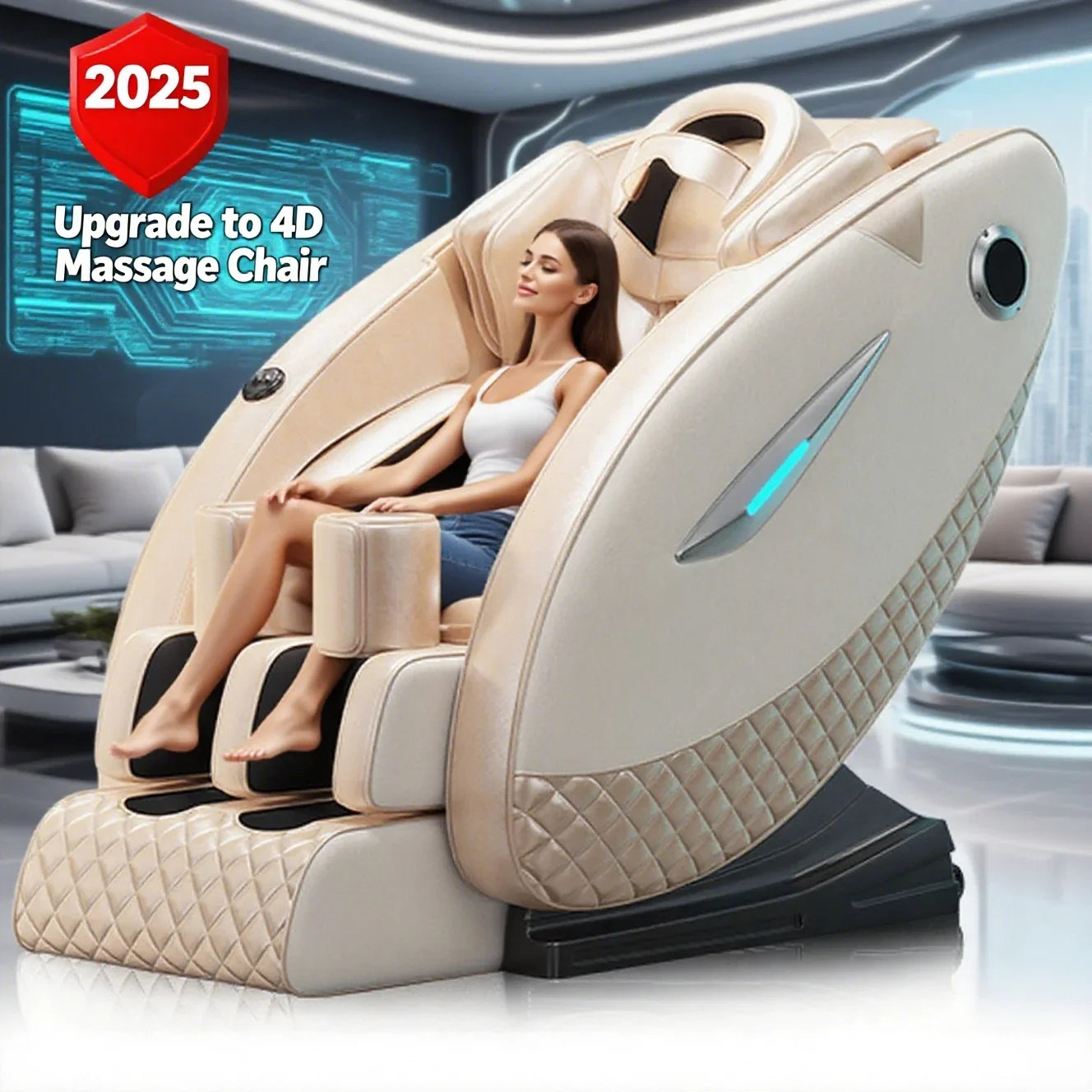 Full Body Massage Chair Zero Gravity SL Track Shiatsu Recliner with Bluetooth Speaker AI Control