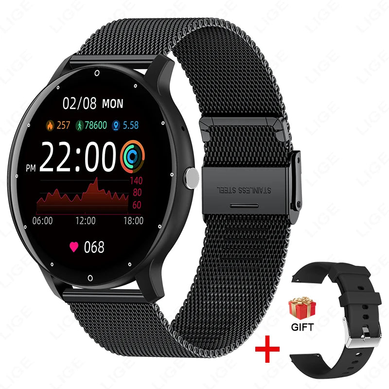 Fashion Smart Watch Full Touch Screen Fitness Tracker Bluetooth Smartwatch Waterproof for Men and Women Android and iOS