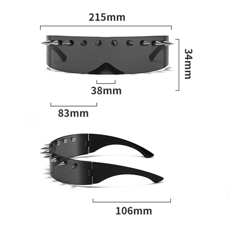 Cyberpunk Demon Eyewear Metal Rivet Party Sunglasses Steampunk Punk for Women Men Designer Sun Glasses Shade Eyewear