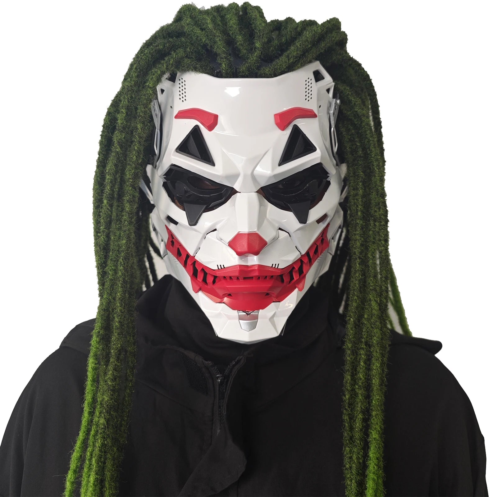 Cyberpunk Joker Masks with Clown Braids Cosplay Clown Costume Party Props Halloween Anime Role-Playing Gifts Toys for Adults