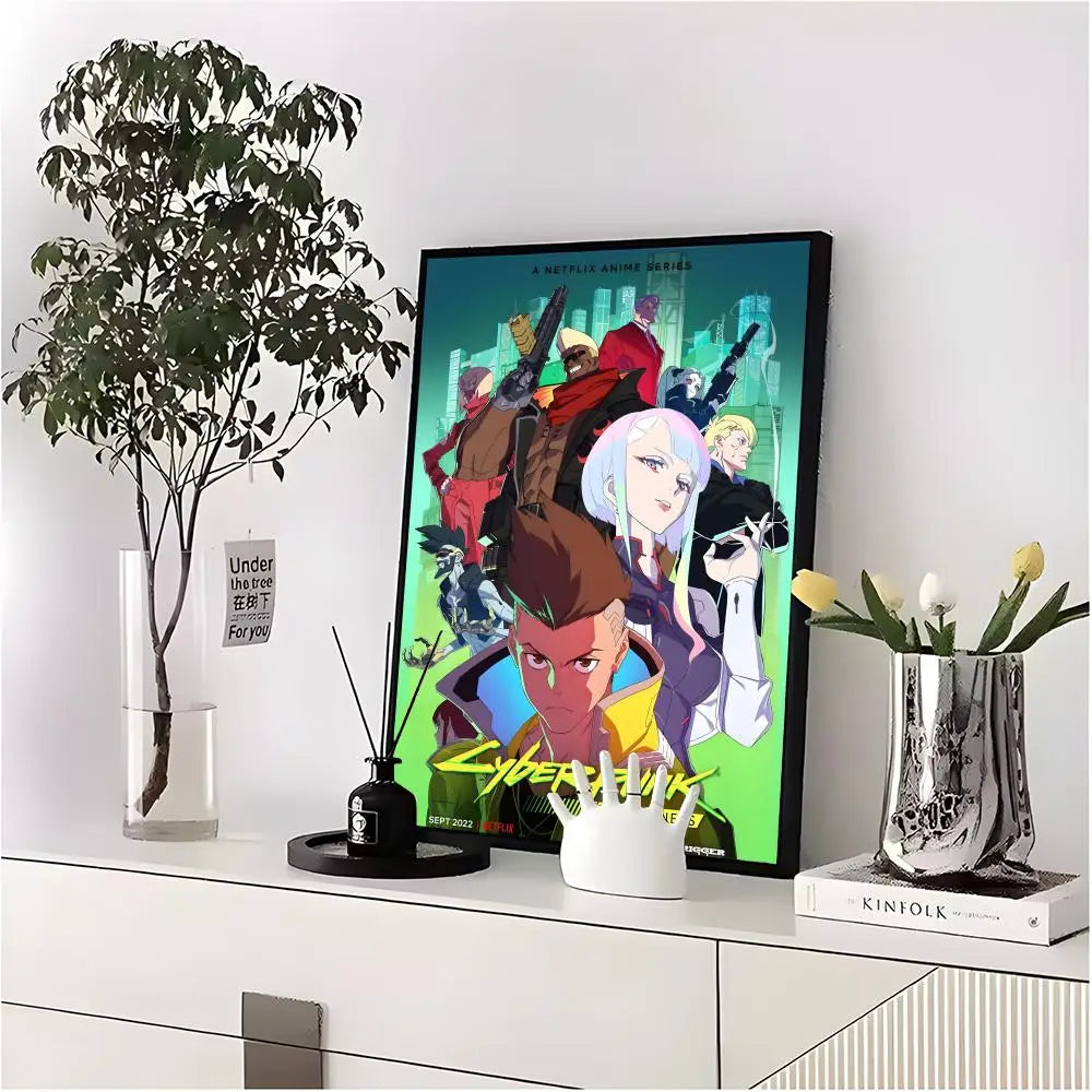 Cyberpunk Edgerunners Poster HD art sticky wall waterproof home living room bedroom bar aesthetic decoration