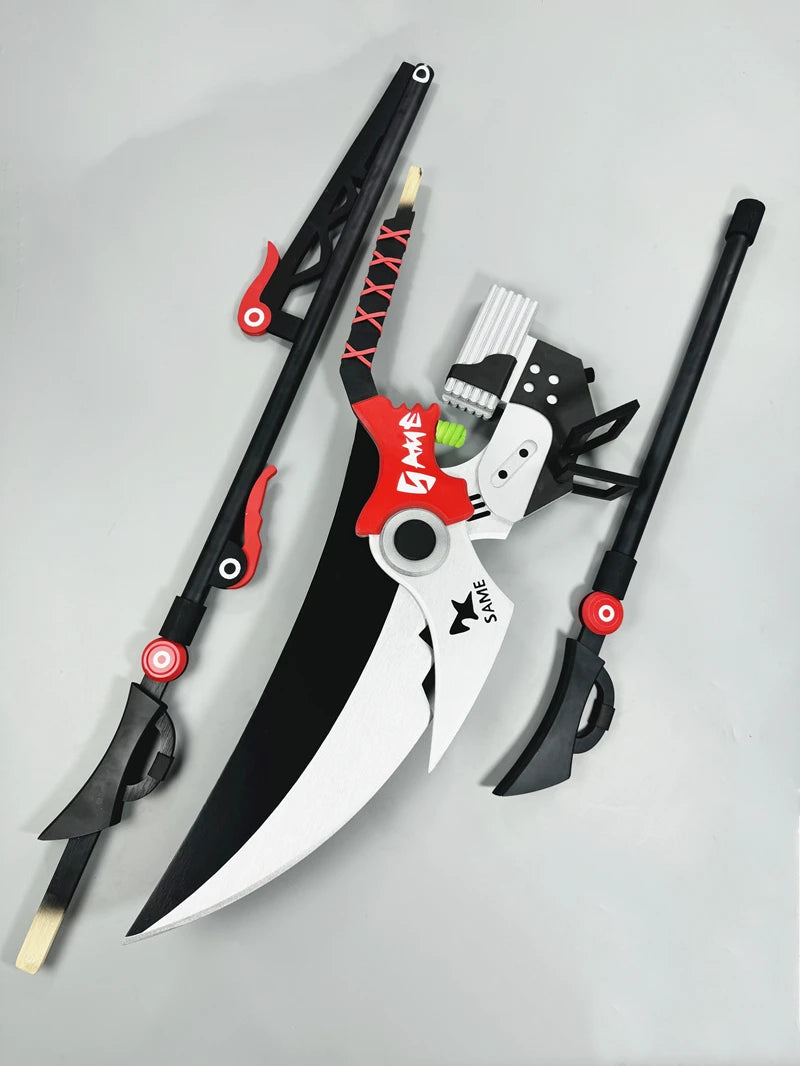 Anime Inspired Shark Scissors Cosplay Prop Wooden Costume Accessory for Men and Women Halloween Party and Masquerade