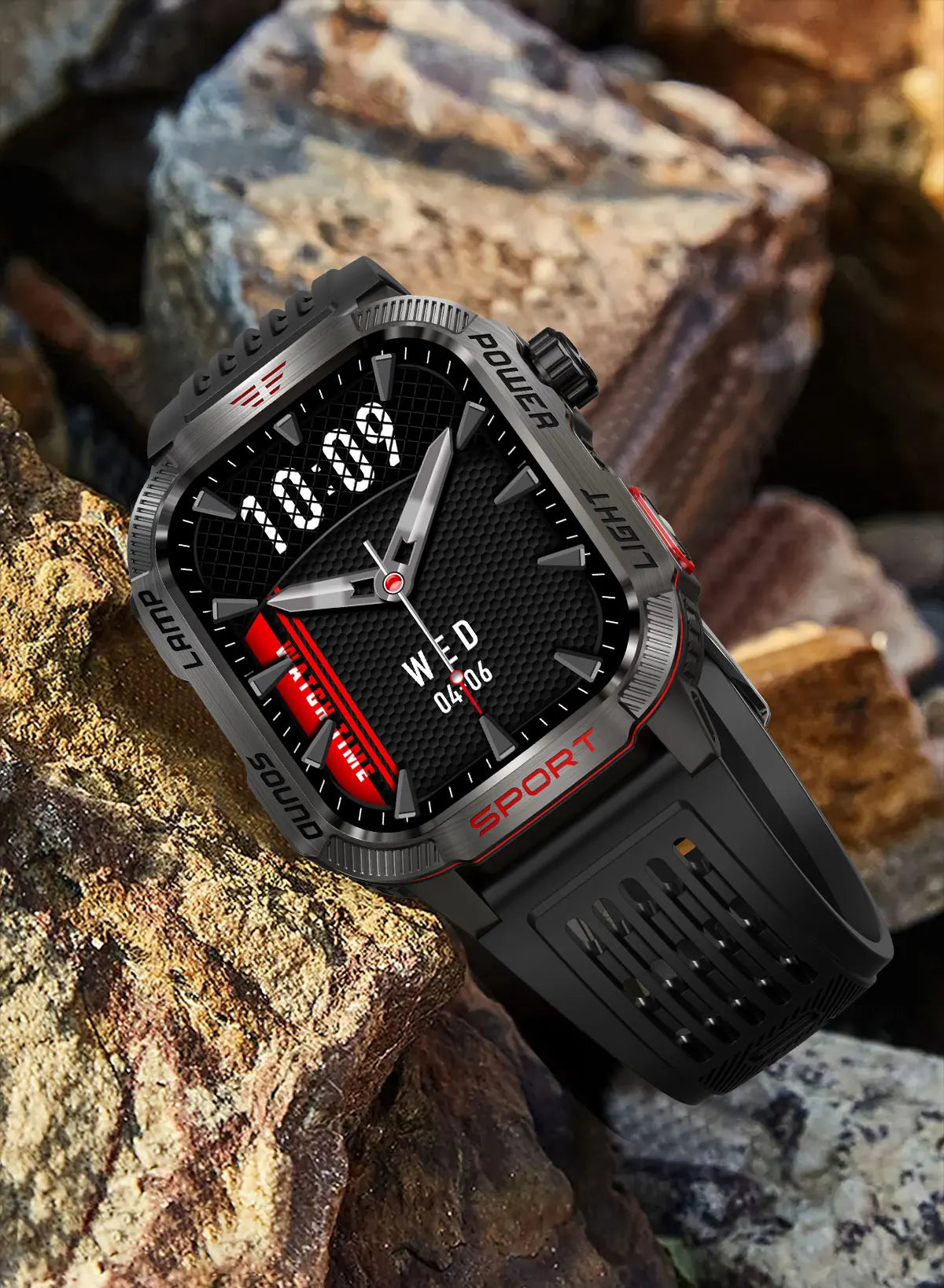 Military Outdoor Smart Watch for Men 600 mAh Battery Bluetooth Calling Fitness Tracker Blood Oxygen Monitor Waterproof Smartwatch for Android and iOS