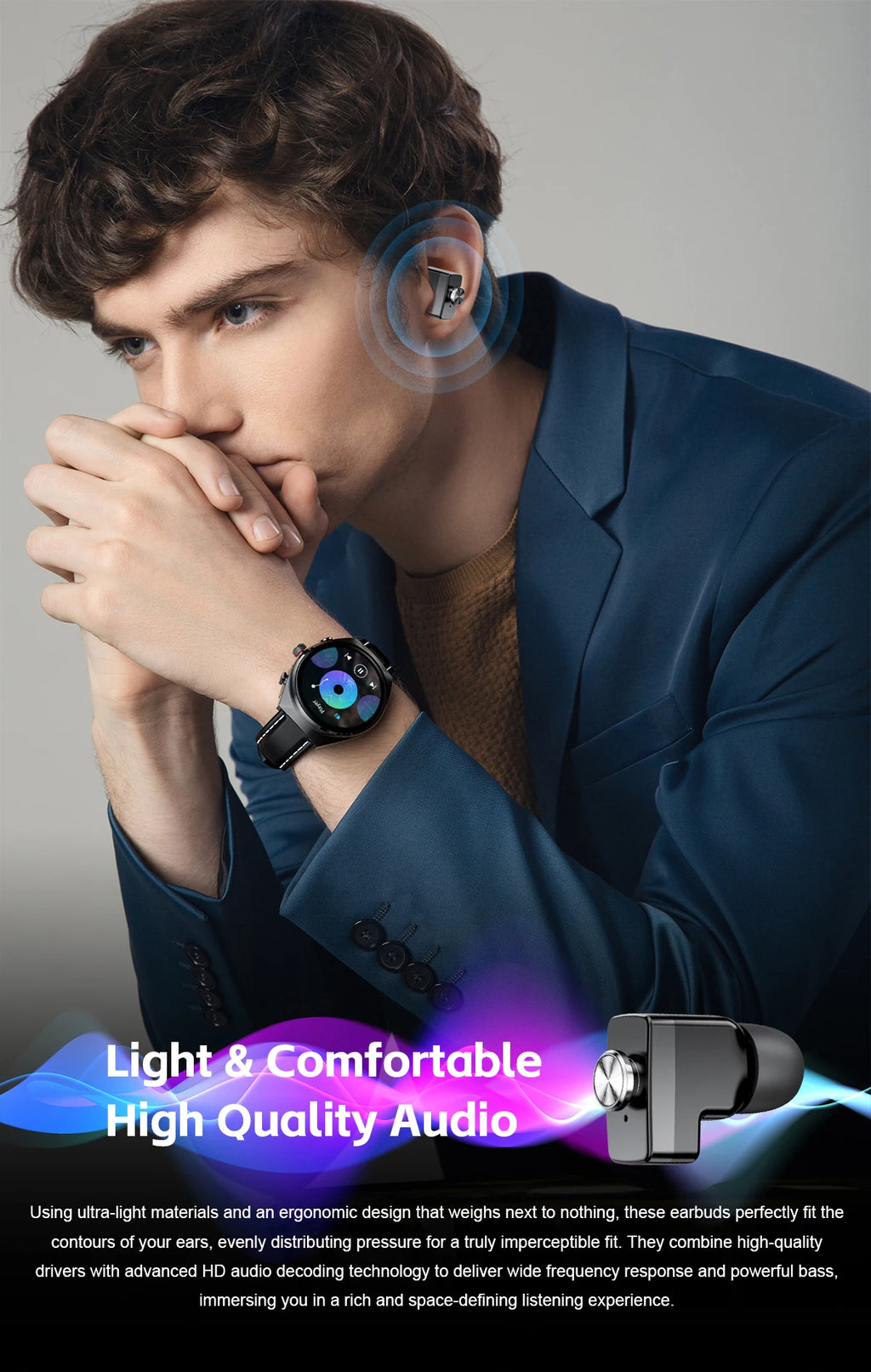 2 In 1 TWS Earphones Smart Watch Waterproof Wireless Bluetooth Headset Call Health Blood Pressure Sports Music Smartwatch