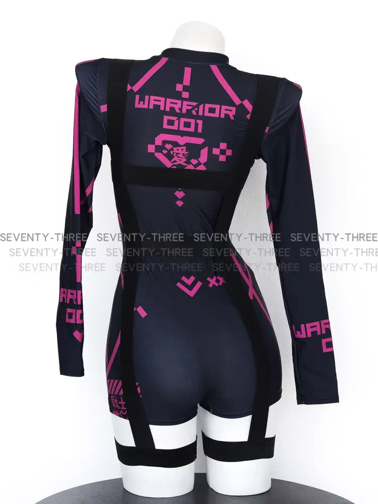Cyberpunk Womans Mech Warrior Bodysuit Futuristic Assassin Agent Cosplay Suit for Festivals Conventions and Sci Fi Costumes by CyberTribe