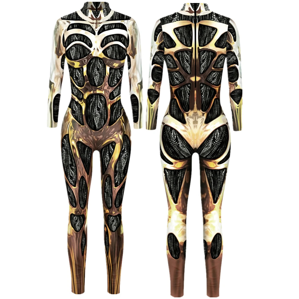 Cyberpunk Robot Punk Bodysuit Futuristic Cosplay Zentai Suit for Festivals Halloween Costumes and Sci Fi Fashion by CyberTribe