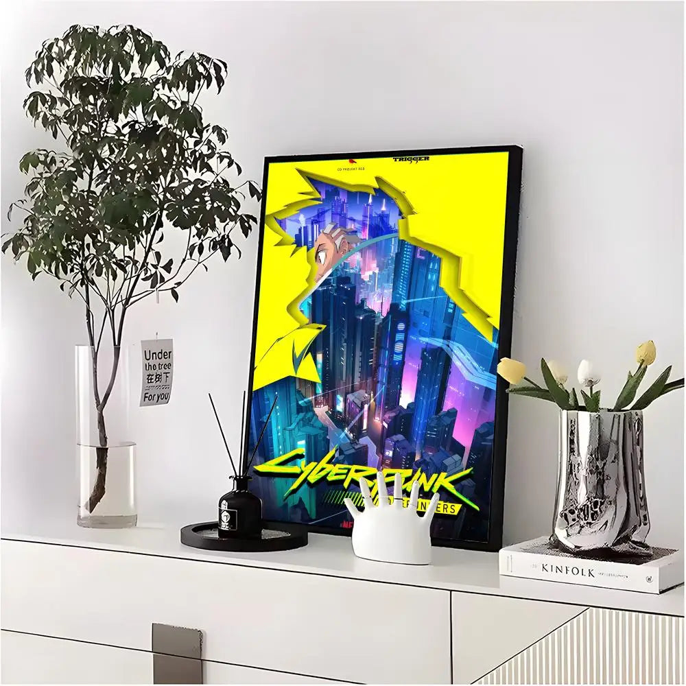 Cyberpunk Edgerunners Poster HD art sticky wall waterproof home living room bedroom bar aesthetic decoration