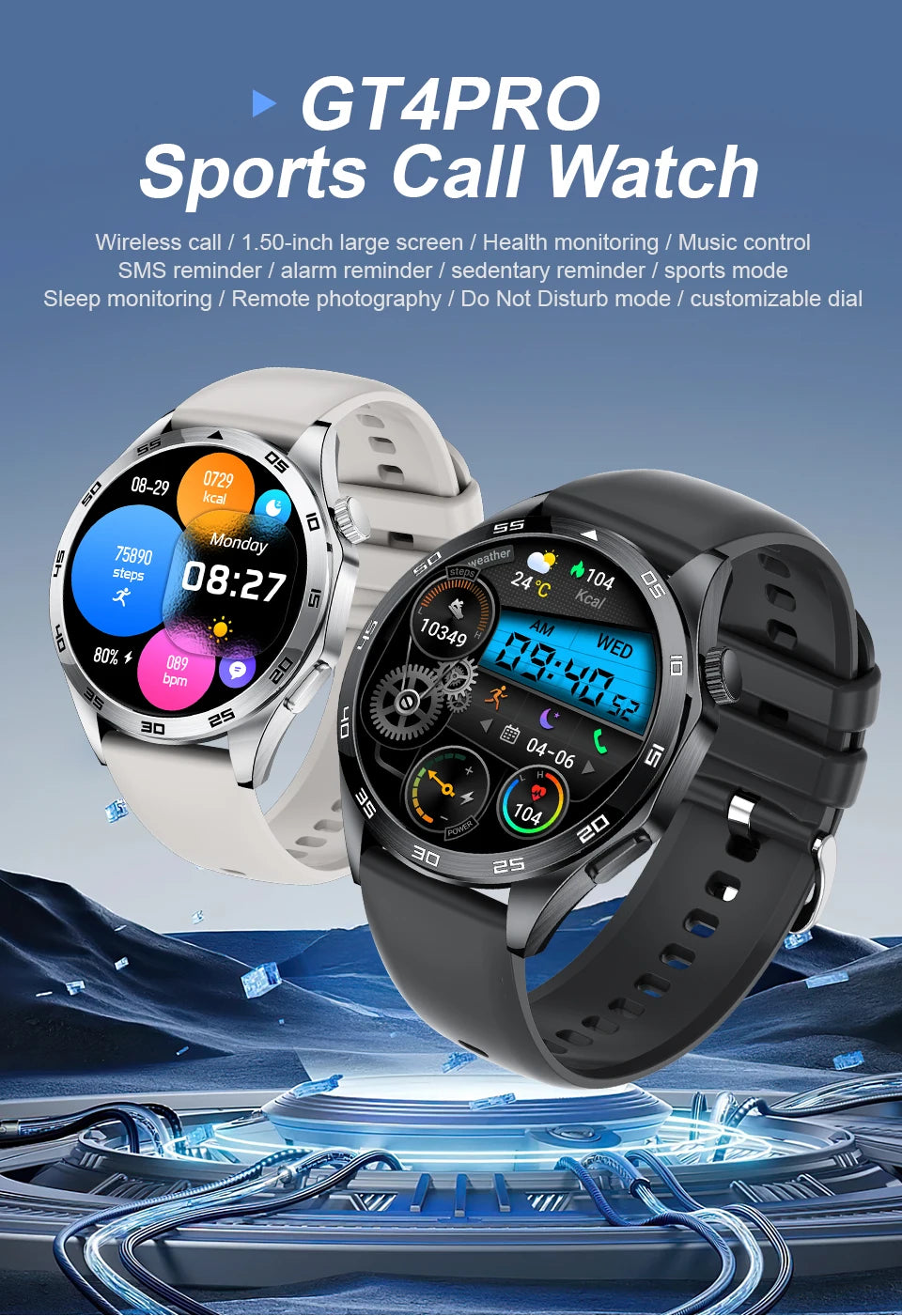Smart Watch for Men Bluetooth Calling ECG Heart Rate Monitor Fitness Tracker Waterproof Smartwatch for Android and iOS