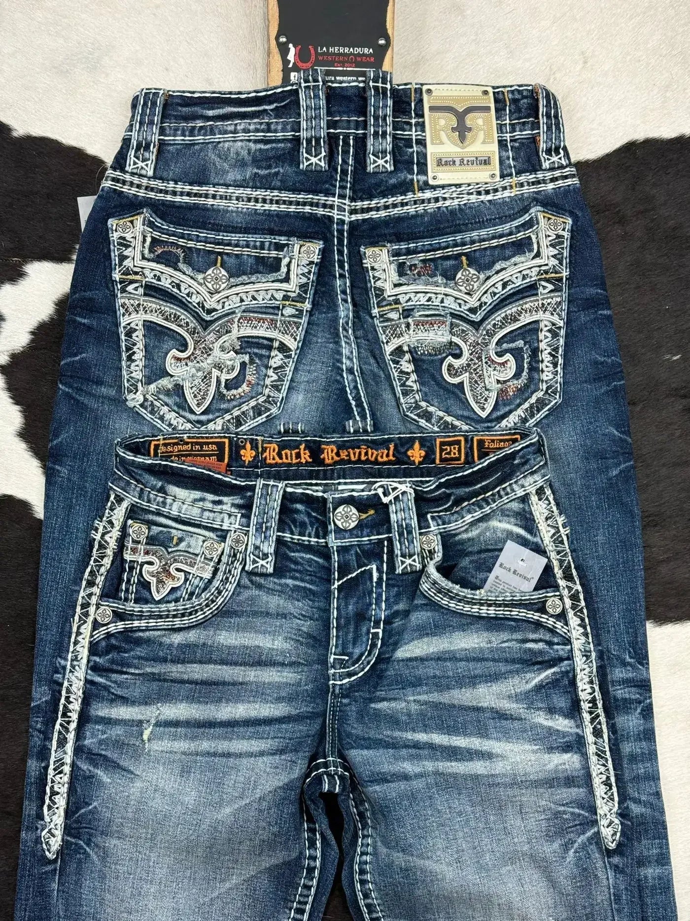 Y2K New Gothic Revival Mens Jeans Foliage Bootcut Women Blue Denim Embroidery Pocket Hip Hop Harajuku Wide Pants Streetwear