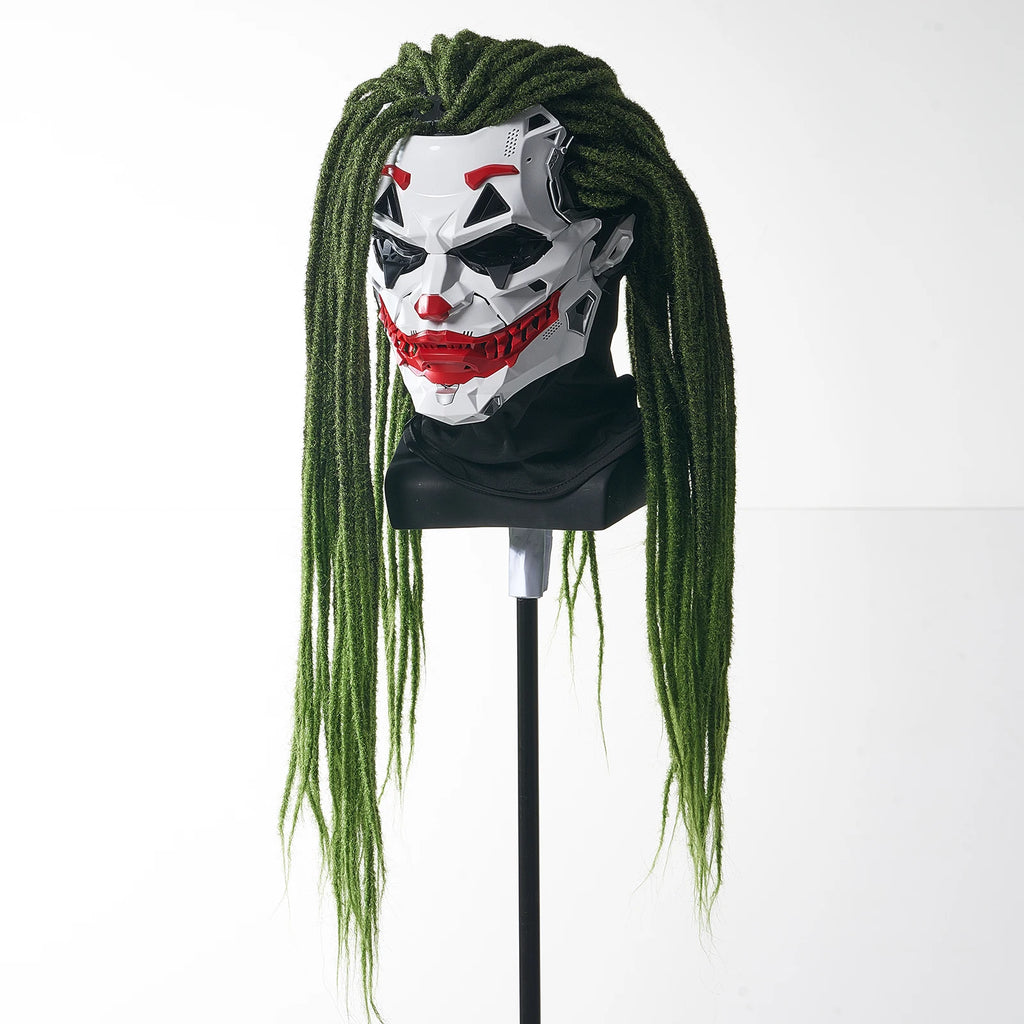 Cyberpunk Joker Masks with Clown Braids Cosplay Clown Costume Party Props Halloween Anime Role-Playing Gifts Toys for Adults