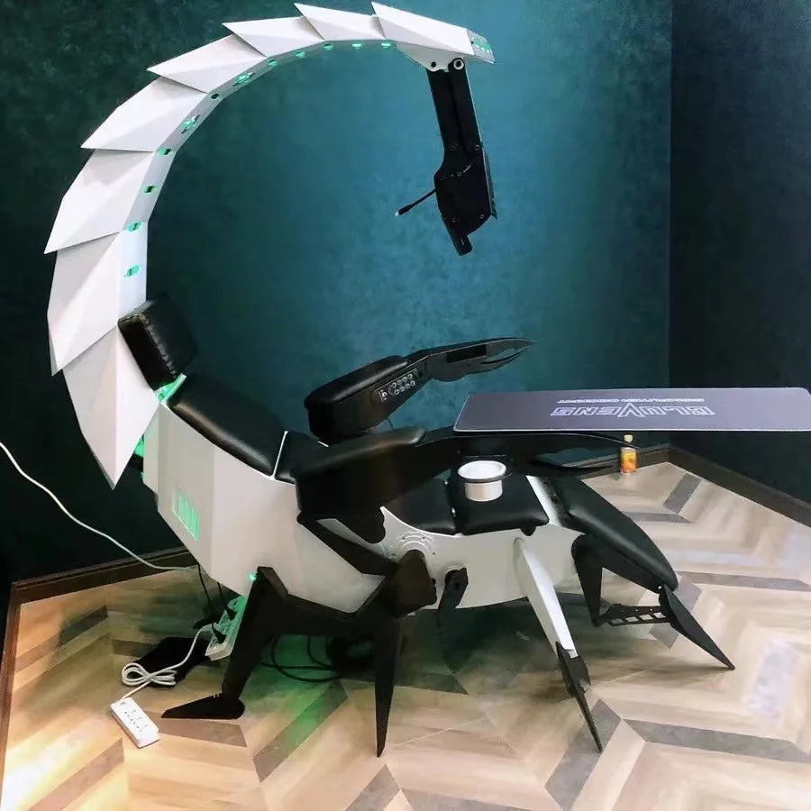 Ultra Gaming Cockpit Space Capsule Desk and Chair Set Integrated E Sports Workstation Home Office Gaming Setup