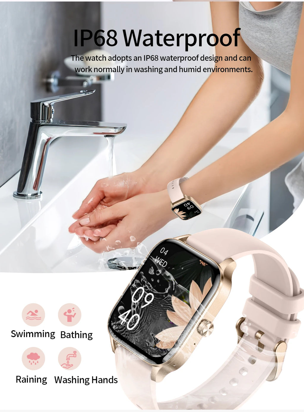 1.85 Inch HD Smart Watch for Men and Women Bluetooth Calling Fitness Tracker Health Monitor Custom Watch Face Smartwatch for Android and iOS