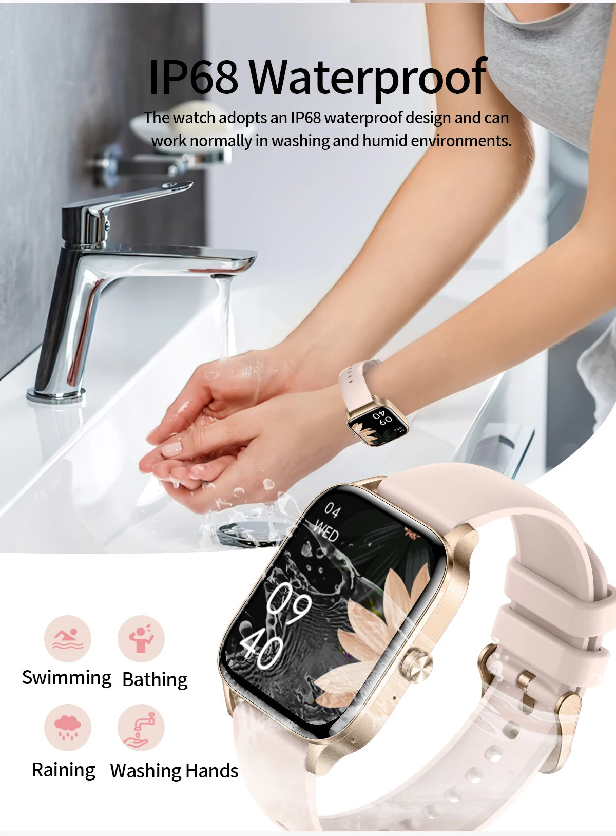 1.85 Inch HD Smart Watch for Men and Women Bluetooth Calling Fitness Tracker Health Monitor Custom Watch Face Smartwatch for Android and iOS