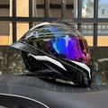 Bad Boy Flip Up Motorcycle Helmet Face Dual Visor Double Mirror Racing Helmet with Night Vision Lens for All Season Riding