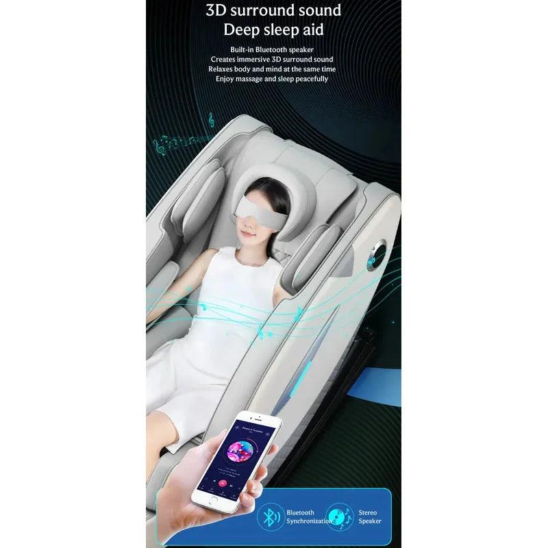 Full Body Massage Chair Zero Gravity SL Track Shiatsu Recliner with Bluetooth Speaker AI Control